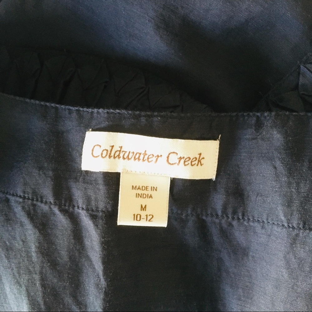 Coldwater Creek Navy Semi-Sheer Blouse M(10/12) - image 5